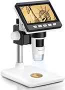 NÖRDIC LCD Digital Microscope 50X–500X, 4.3-inch 1080P USB Microscope with 8 Adjustable LED Lights and PC View