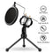 Mikrofonstativ bordsmodell med pop filter och tripod