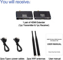 NÖRDIC 1080P Full HD HDMI Wireless 180m Extender TX to RX Loop Out WiFi 5.8G