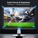 NÖRDIC 1080P Projector Certified for Netflix, Prime Video, Disney+ and YouTube, 300 ANSI lumens, 2.4/5G WiFi 6 support for iOS/Android