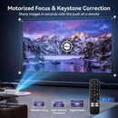 NÖRDIC 1080P Projector Certified for Netflix, Prime Video, Disney+ and YouTube, 300 ANSI lumens, 2.4/5G WiFi 6 support for iOS/Android