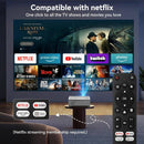 NÖRDIC 1080P Projector Certified for Netflix, Prime Video, Disney+ and YouTube, 300 ANSI lumens, 2.4/5G WiFi 6 support for iOS/Android