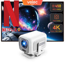 NÖRDIC 1080P Projector Netflix Certified 200 ANSI lumen 2.4/5G WiFi 6 support for iOS/Android