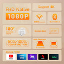 NÖRDIC 1080P Projector Netflix Certified 200 ANSI lumen 2.4/5G WiFi 6 support for iOS/Android