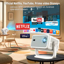 NÖRDIC 1080P Projector Netflix Certified 320 ANSI lumen 2.4/5G WiFi 6 support for iOS/Android