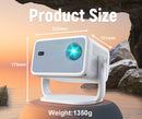 NÖRDIC 1080P Projector Netflix Certified 320 ANSI lumen 2.4/5G WiFi 6 support for iOS/Android
