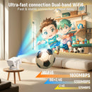 NÖRDIC 1080P Projector Netflix Certified 320 ANSI lumen 2.4/5G WiFi 6 support for iOS/Android