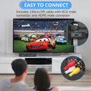 NÖRDIC RCA to HDMI Converter 1080P 16:9/4:3 for VCR, VHS and DVD Players, Mini Composite CVBS Audio and Video Adapter with PAL and NTSC Support