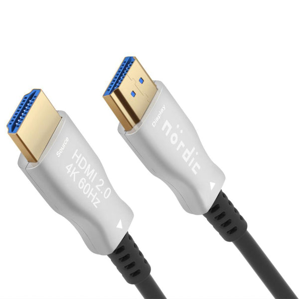 NÖRDIC 10m Active AOC Fiber Optical HDMI 2.0 4K 60Hz 18Gbps EDID CEC HDR ARC Dolby DTS-HD