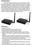 NÖRDIC Wireless HDMI Extender 1080P Miracast 150m