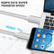 NÖRDIC 15cm USB C 3.1 to USB C Nylon braid cable Quick charging 3a Gen1 5Gbps Power Delivery PD 60W White