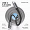 NÖRDIC 1.5 m USB4 USB-C to C nylon braided cable PD3.1 240W 40G 8K60Hz 4K144Hz gray