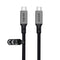 NÖRDIC 1.5 m USB4 USB-C to C nylon braided cable PD3.1 240W 40G 8K60Hz 4K144Hz gray