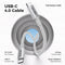 NÖRDIC 1.5m USB4 USB-C to C nylon braided cable PD3.1 with 240W fast charging 40G 8K60Hz 4K120Hz 5K60Hz 2x4K60Hz Emarker