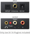 NÖRDIC 192KHz digital to analog audio converter, Toslink and Coaxial to RCA L / R and 3.5mm AUX D / A convertor