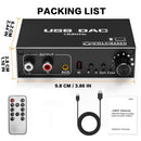 NÖRDIC 192 kHz USB DAC Digital-to-Analogue Audio Converter, USB/Optical/SPDIF/Coaxial to Analogue Stereo RCA L/R 3.5 mm