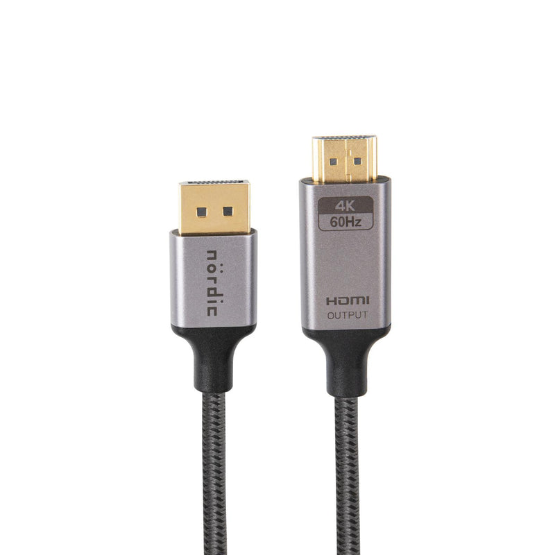 NÖRDIC 1m Displayport to HDMI 4K60Hz Dynamic HDR 18Gbps