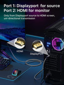 NÖRDIC 1m Displayport to HDMI 4K60Hz Dynamic HDR 18Gbps