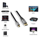 NÖRDIC 1m Mini DisplayPort to DisplayPort cable 8K@60Hz 4K@240Hz 32.4Gbps