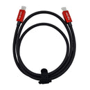 NÖRDIC 1m USB3.2 Gen2 SuperSpeed USB 10Gbps USB-C to C nylon braided cable with Power Delivery 100W, 4K60Hz video and Emarker