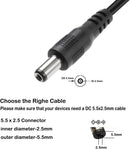 NÖRDIC 1 m USB-A cable to DC 5.5×2.5 mm 2A