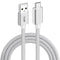 NÖRDIC 1m USB C to USB A cable USB3.1 GEN1 Fast charge 3A 60W 5GBPS Nylon Braided white