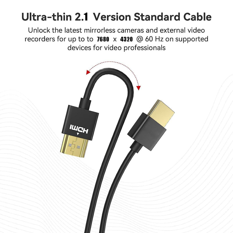 NÖRDIC 1m slim Ultra High Speed HDMI2.1 8K 60Hz 4K 120Hz 48Gbps Dynamic HDR eARC Game Mode VRR Dolby ATMOS