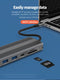 NÖRDIC 1 to 10 USB-C docking station 1xHDMI 8K30Hz 1xDP8K 30Hz 2xUSB3.0, 1xUSB-C, 1xRJ45 GigaLan, 1xPD 87W, 1xSD &amp; 1xMicroSD 1xAux stereo