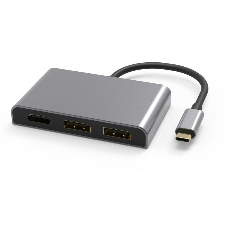 NÖRDIC 1 to 4 USB-C Docking Station 3 Monitors 2xDP 4K60Hz, 1xHDMI 4K60Hz 1x USB-C PD100W