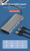 NÖRDIC 1 to 10 USB-C docking station 1xHDMI 8K30Hz 1XHDMI 4K60Hz 2xUSB3.0, 1xUSB-C, 1xRJ45 GigaLan, 1xPD 87W, 1xSD & 1xMicroSD 1xAux stereo
