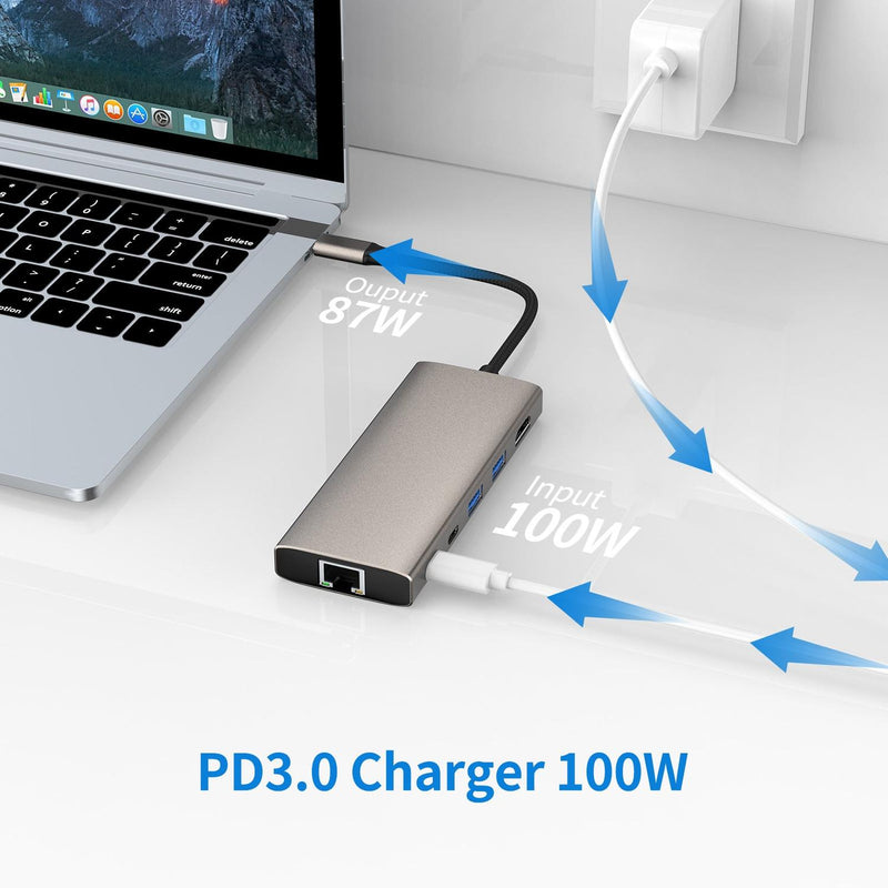 NÖRDIC 1 to 11 Docking station 1xHDMI 4K60Hz 5xUSB3.0 5Gbps 1xRJ45 1xPD100W