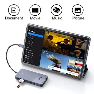 NÖRDIC 1 to 11 USB-C docking station for three monitors 2xHDMI 4K60Hz 1xDP4K60Hz DP87W Thunderbolt 3/4 DisplayLink