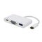 NÖRDIC 1 to 3 C USB docking with 1x VGA 1920x1200 at 60Hz, 1xUSB C 100W PD quick charge and 5Gbps data transfer, 1xUSB 3.1