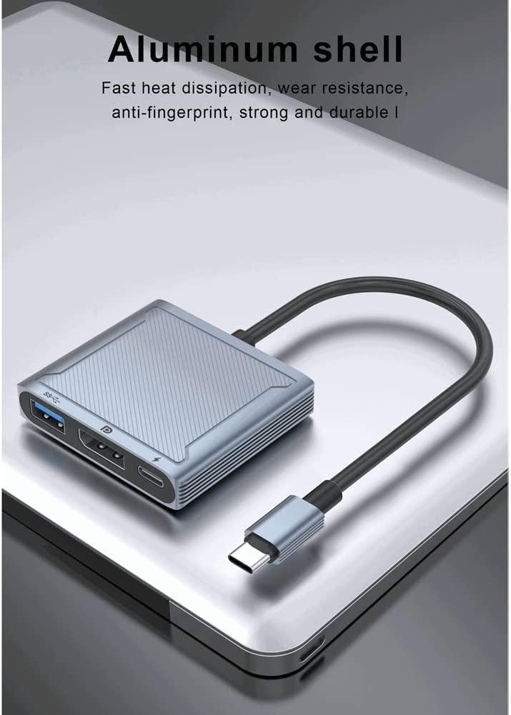 NÖRDIC 1 to 3 Docking station USBC to 1xDP 8K60Hz 1xUSBC 100W PD and 1xUSB-A 5Gbps