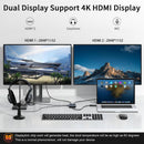 NÖRDIC DisplayLink 1 to 4 Docking Station 2xHDMI 2K@60Hz USB-A & USB-C Compatible with USB 4, Windows and Mac1