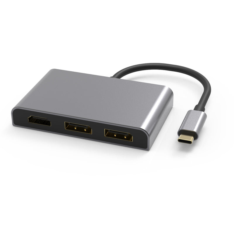 NÖRDIC 1 to 4 USB-C Docking station 3 monitors 2xDP 4K60Hz, 1xHDMI 4K60Hz 1x USB-C PD100W