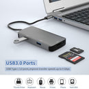 NÖRDIC 1 to 5 USB-C adapter SD / TF and CF card reader with 2xUSB3.0 up to 5Gbps