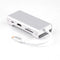 NÖRDIC 1 to 7 USB C Aluminum Docking Station 1xHDMI 4K 30Hz 1XRJ45 Giga Ethernet 2xusb 3.1 5GBP 1x USB C PD87W 1xSD / TF Card Reader Silver