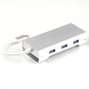 NÖRDIC 1 to 8 C USB Aluminum Docking 1xHDMI 4K 1080p 30Hz 1xVGA 3xUSB 3.1 5GBP 1x USB C PD87W 1xSD / TF card reader silver