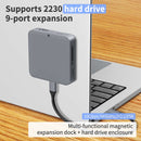 NÖRDIC 1 to 9 Magnetic USB-C Docking Station 1xHDMI 4K60Hz, 1xUSB-C, 1xUSB-C PD 100W, 1xUSB-A, 1xM.2 SSD, 1xSD, 1xMicroSD, 1x3.5 mm AUX