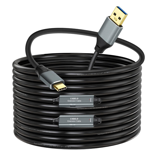 NÖRDIC 20m Active USB 3.0 A to C Cable, 5Gbps Super Speed USB Cable Compatible with VR, Camera, Docking Station and More