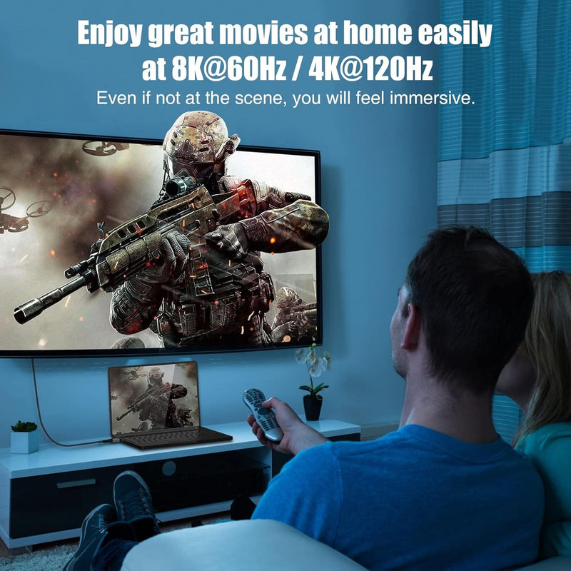 NÖRDIC 20m active AOC optical fiber cable HDMI 2.1 4K 8K 60Hz 120Hz 48Gbps Dynamic HDR eARC, VRR compatible with RTX 3080 3090