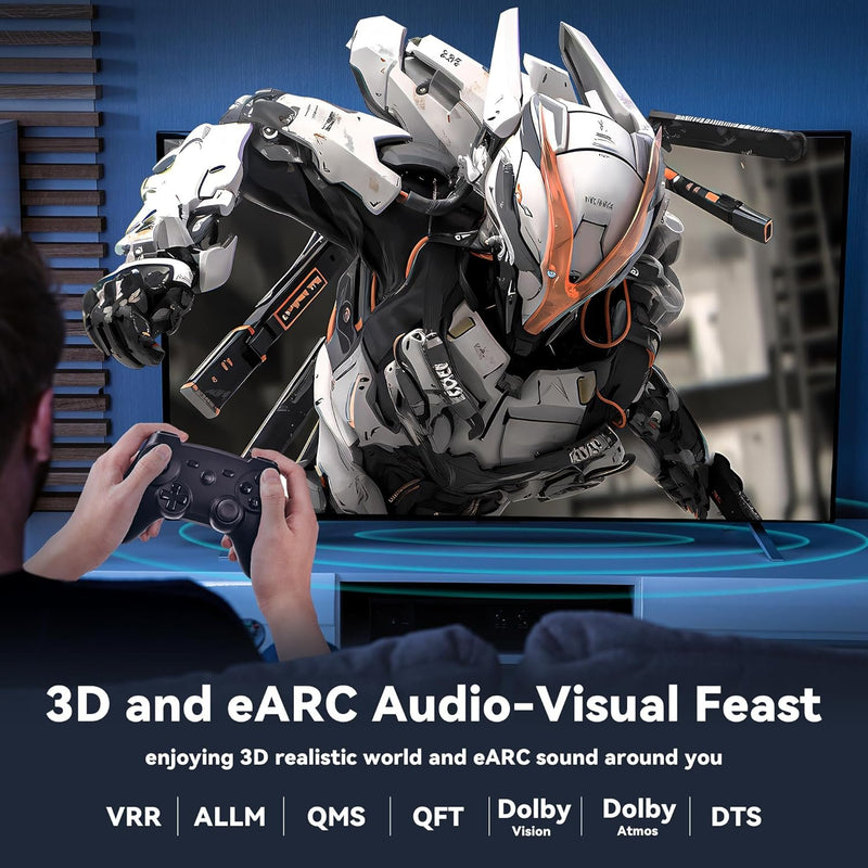 NÖRDIC 20m active AOC optical fiber cable HDMI 2.1 4K 8K 60Hz 120Hz 48Gbps Dynamic HDR eARC, VRR compatible with RTX 3080 3090