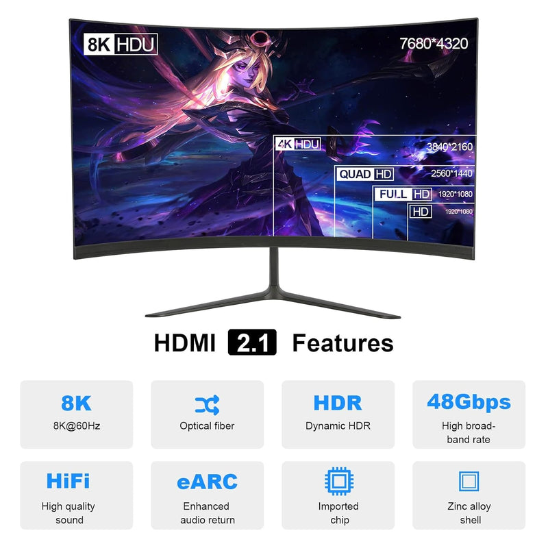 NÖRDIC 20m active AOC optical fiber cable HDMI 2.1 4K 8K 60Hz 120Hz 48Gbps Dynamic HDR eARC, VRR compatible with RTX 3080 3090