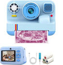 NÖRDIC 2,4" HD Instant Camera, Mini Camera with Photo Printing/Video Recording, Compatible App, Blue