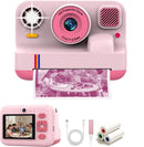 NÖRDIC 2.4" HD Instant-Camera, Mini Camera with Photo Printing/Video Recording, Compatible App, Pink