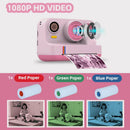 NÖRDIC 2.4" HD Instant-Camera, Mini Camera with Photo Printing/Video Recording, Compatible App, Pink