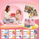NÖRDIC 2.4" HD Instant-Camera, Mini Camera with Photo Printing/Video Recording, Compatible App, Pink