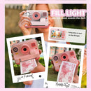 NÖRDIC 2.4" HD Instant-Camera, Mini Camera with Photo Printing/Video Recording, Compatible App, Pink