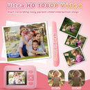NÖRDIC 2,4" HD Instant Camera, Mini Camera with Photo Printing/Video Recording, Compatible App, Blue